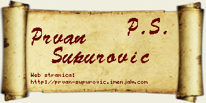 Prvan Supurović vizit kartica
